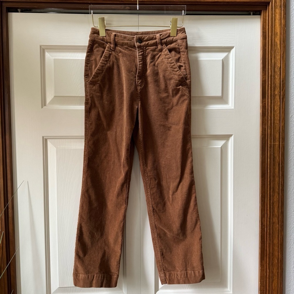 TenTree Corduroy Cropped Straight Leg Eco-Friendly Trousers Pants Women’s size 2 - Picture 3 of 14